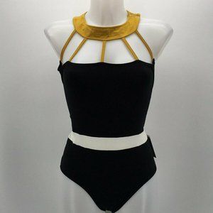 LUZ Black Alexie One-Piece Swimsuit Size Large